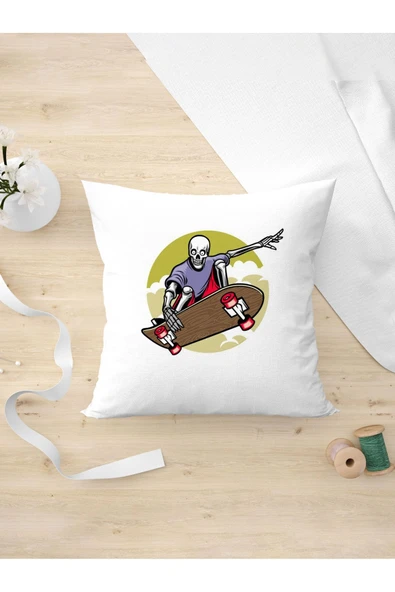 Panorama Ajans Kaykaylı Kuru Kafa Oda Dekor Arkadaşa Kişiye Hediyelik Yastık Kılıfı ürün görseli 1