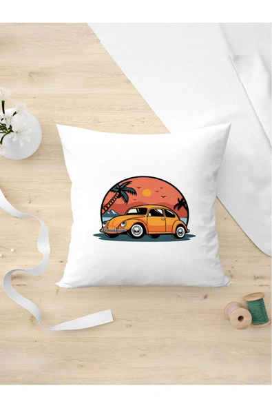 Panorama Ajans Kırımız Günbatımı Sarı Voscos Araba Severlere Özel Hediyelik Tasarım Yastık Kılıfı ürün görseli 1