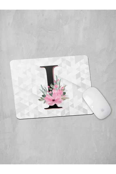 Panorama Ajans I Harfi Baş Harf Pembe Çiçekli Mouse Pad ürün görseli 1