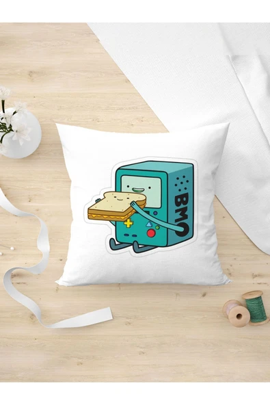 Panorama Ajans Çizgi Film Severlere Adventur Time Karakteri Bmo Arkadaşa Kişiye Hediyelik Yastık Kılıfı ürün görseli 1