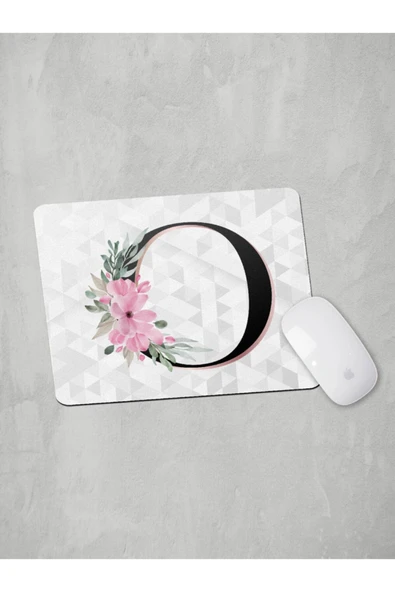 Panorama Ajans O Harfi Baş Harf Pembe Çiçekli Mouse Pad - 1