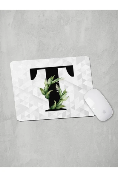 Panorama Ajans T Harfi Yeşil Yapraklı Mouse Pad ürün görseli 1