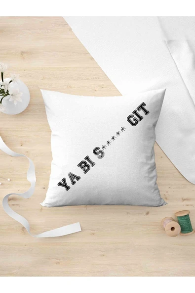 Panorama Ajans Komik Sözlü Giderli Ya Bi Git Tasarım Oda Dekoru Arkadaşa Kişiye Hediyelik Yastık Kılıfı ürün görseli