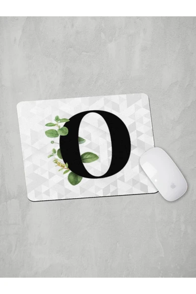 Panorama Ajans O Harfi Yeşil Yapraklı Mouse Pad ürün görseli 1