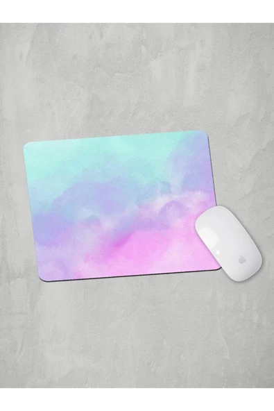 Panorama Ajans Sade Pastel Renk Bulut Mavi Pembe Minimal Mouse Pad ürün görseli 1