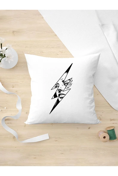 Panorama Ajans Minimalist Tarz Şimşek Tasarım Oda Dekoru Arkadaşa Kişiye Hediyelik Yastık Kılıfı ürün görseli 1