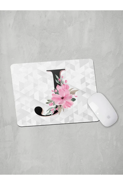 Panorama Ajans J Harfi Baş Harf Pembe Çiçekli Mouse Pad ürün görseli 1