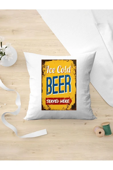 Panorama Ajans Retro Severlere Beer Yazılı Oda Dekoru Arkadaşa Kişiye Hediyelik Yastık Kılıfı ürün görseli