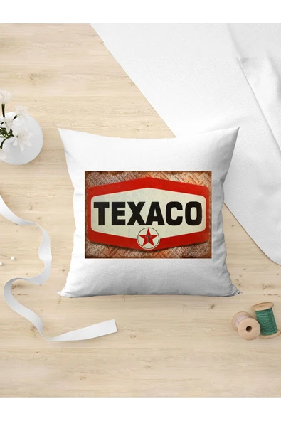 Panorama Ajans Retro Tarz Severlere Texaco Tasarım Oda Dekoru Arkadaşa Kişiye Hediyelik Yastık Kılıfı ürün görseli 1