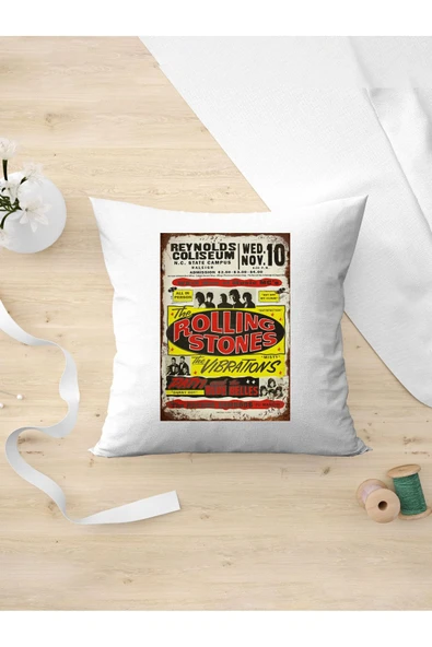 Panorama Ajans Retro Tarz Severlere The Rolling Stones Tasarım Oda Dekoru Arkadaşa Kişiye Hediyelik Yastık Kılıfı ürün görseli