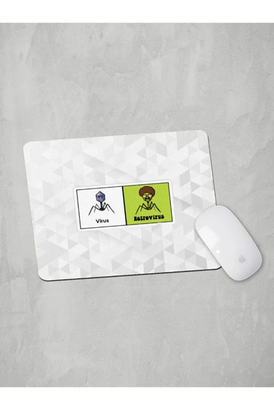 Panorama Ajans Virüs Antivirüs Komik Sticker Mouse Pad - 1