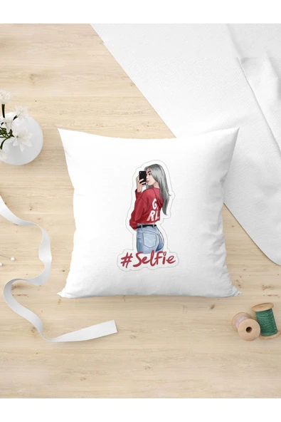 Panorama Ajans Cool Selfie Tasarım Oda Dekoru Arkadaşa Kişiye Hediyelik Yastık Kılıfı ürün görseli 1