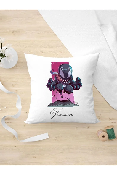 Panorama Ajans Marvel Film Severler Şirin Venom Tasarım Oda Dekoru Arkadaşa Kişiye Hediyelik Yastık Kılıfı ürün görseli