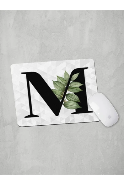 Panorama Ajans M Harfi Yeşil Yapraklı Mouse Pad