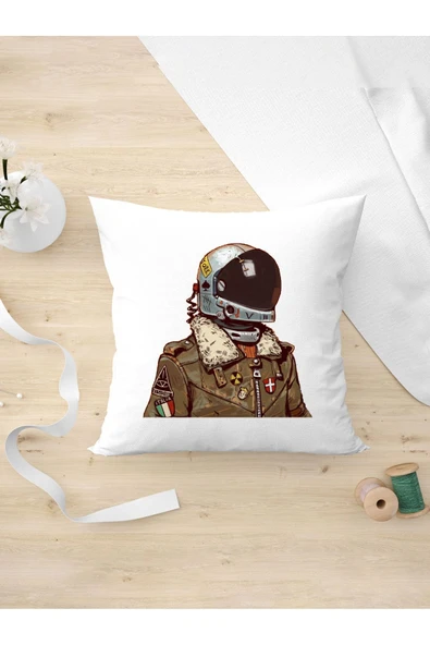 Panorama Ajans Astronot Cool Tasarım Oda Dekoru Arkadaşa Kişiye Hediyelik Yastık Kılıfı ürün görseli