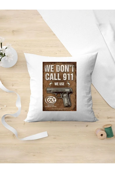 Panorama Ajans Retro Severlere Wecan Don't Call 911 Tasarım Oda Dekoru Arkadaşa Kişiye Hediyelik Yastık Kılıfı ürün görseli 1
