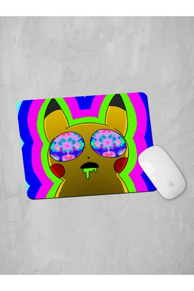 Panorama Ajans Pikachu On Acid Pokemon Renkli Tarz Hayal Dünyası Mouse Pad ürün görseli 1