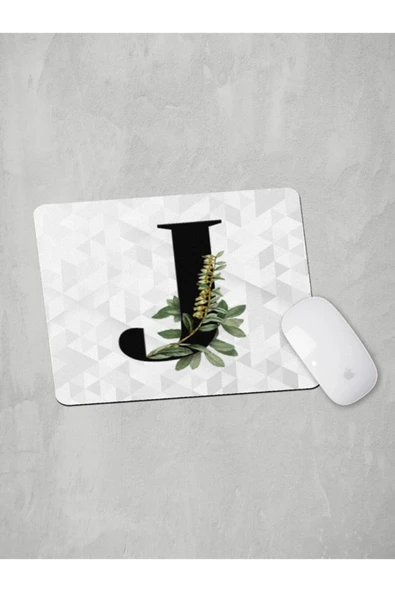Panorama Ajans J Harfi Yeşil Yapraklı Mouse Pad - 1
