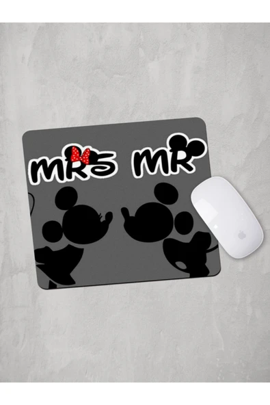 Panorama Ajans Mickey And Minnie Minimal Tasarım Mouse Pad - 1