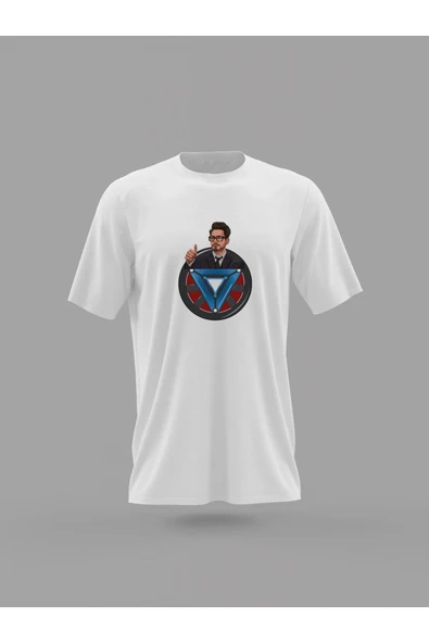 Panorama Ajans Robert Downey Jr. Iron Man Marvel Tasarım Baskılı T-shirt - Resim 4