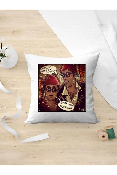 Panorama Ajans Yeşil Çam Severlere Güdük Necmi Ve Şaban Tasarım Oda Dekoru Arkadaşa Kişiye Hediyelik Yastık Kılıfı ürün görseli