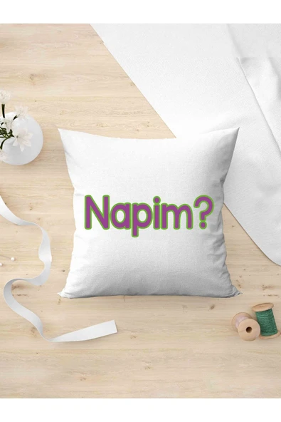 Panorama Ajans Komik Sözlü Giderli Napim Tasarım Oda Dekoru Arkadaşa Kişiye Hediyelik Yastık Kılıfı ürün görseli 1