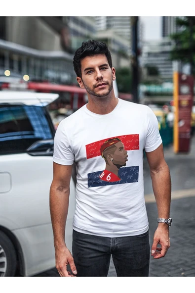 Panorama Ajans Poul Pogba Fransa Yıldız Futbolcu Portre Baskılı T-shirt ürün görseli 1