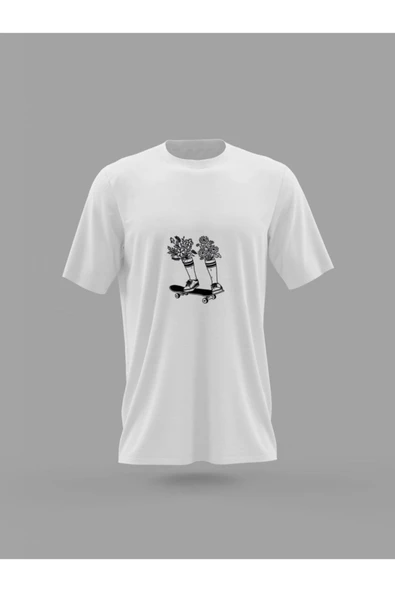 Panorama Ajans Çiçek Kaykay Baskılı T-shirt ürün görseli 1