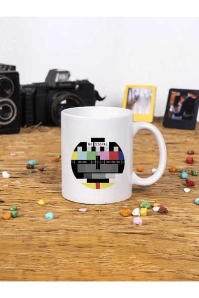 Panorama Ajans No Signal Txt Şık Beyaz Kupa Bardak ürün görseli