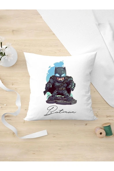 Panorama Ajans Marvel Film Severlere Şirin Batman Çizimli Arkadaşa Kişiye Hediyelik Yastık Kılıfı ürün görseli 1