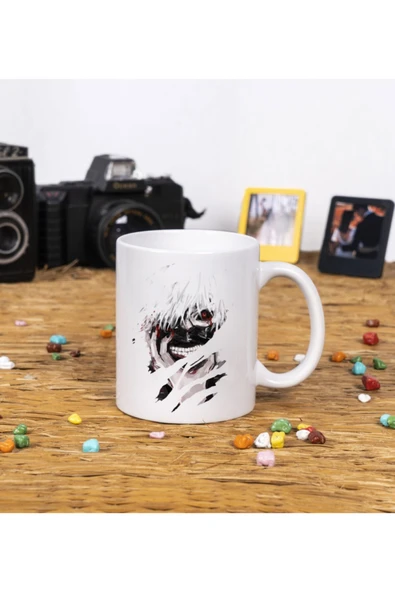 Panorama Ajans Tokyo Ghoul Masculina Mask Anime Severler Özel Tasarım Beyaz Kupa Bardak ürün görseli