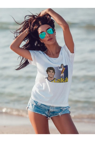 Panorama Ajans Kaka Leite Futbolcu Kariyeri Portresi Baskılı T-shirt - Resim 3