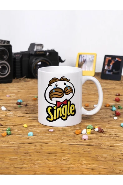 Panorama Ajans Beyaz Pringles Single Tasarım Eğlenceli Kupa Bardak ürün görseli 1