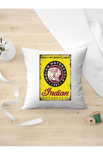 Panorama Ajans Retro Severlere Indiana Motor Tasarımı Arkadaşa Kişiye Hediyelik Yastık Kılıfı ürün görseli