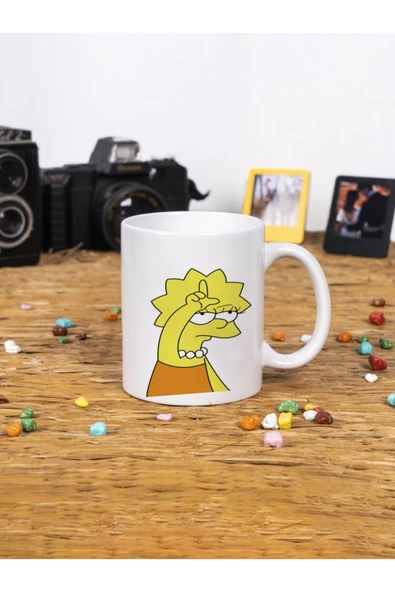 Panorama Ajans Lisa Simpson Eğlenceli Rozet Tasarım Beyaz Kupa Bardak ürün görseli