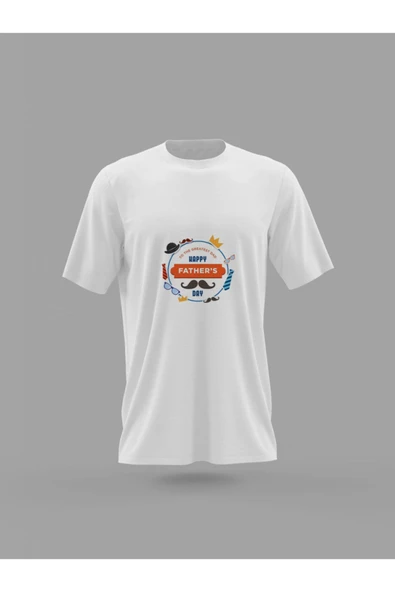 Panorama Ajans Rozet Happy Fathers Day Baskılı T-shirt ürün görseli 1