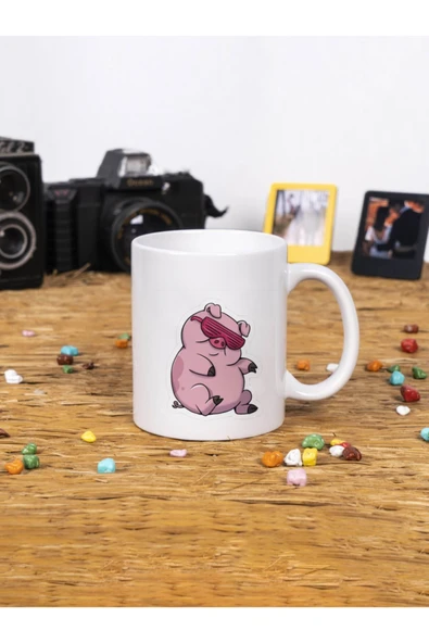 Panorama Ajans Minik Domuzcuk Hediye Tasarım Beyaz Kupa Bardak ürün görseli