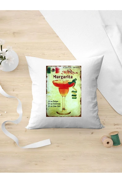 Panorama Ajans Retro Severlere Margarita Tasarım Oda Dekoru Arkadaşa Kişiye Hediyelik Yastık Kılıfı ürün görseli 1