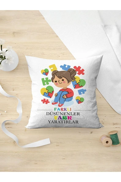 Panorama Ajans Otizm Farkındalık Tasarım Yastık Kılıfı 3 ürün görseli 1