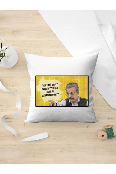 Panorama Ajans Yeşil Çam Film Severlere Yönetici Sabri Bey Tasarım Oda Dekoru Arkadaşa Kişiye Yastık Kılıfı ürün görseli 1