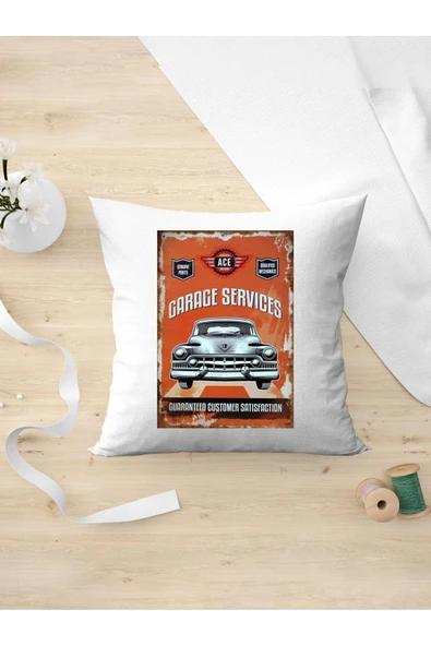 Panorama Ajans Retro Severlere Garage Sercvicesoda Dekoru Arkadaşa Kişiye Hediyelik Yastık Kılıfı ürün görseli 1