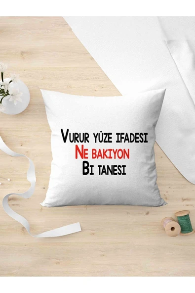 Panorama Ajans Komik Sözlü Pehlivan Tasarım Oda Dekoru Arkadaşa Kişiye Hediyelik Yastık Kılıfı ürün görseli 1