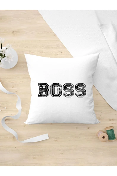 Panorama Ajans Komik Sözlü Giderli Boss Tasarım Oda Dekoru Arkadaşa Kişiye Hediyelik Yastık Kılıfı ürün görseli 1