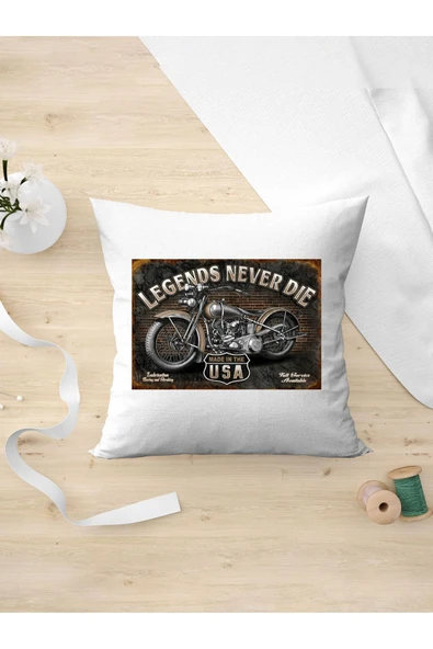 Panorama Ajans Retro Severlere Legends Never Die Tasarım Oda Dekoru Arkadaşa Kişiye Hediyelik Yastık Kılıfı ürün görseli 1