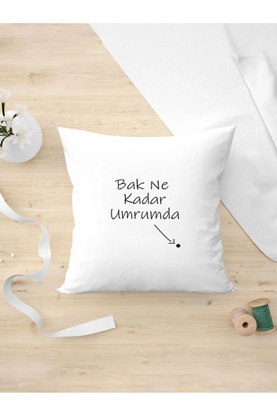 Panorama Ajans Komik Sözlü Giderli Bak Ne Kadar Umrumda Tasarım Oda Dekoru Arkadaşa Kişiye Hediyelik Yastık Kılıfı ürün görseli 1