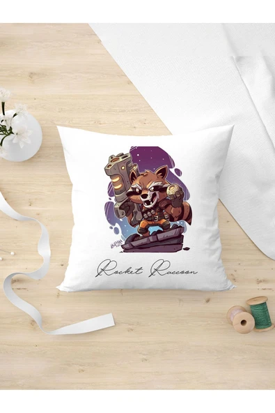 Panorama Ajans Marvel Film Severlere Şirirn Rocket Raccoon Tasarım Oda Dekoru Arkadaşa Kişiye Yastık Kılıfı ürün görseli