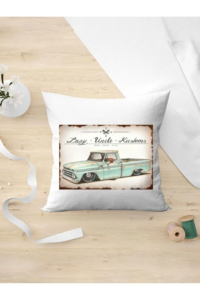 Panorama Ajans Retro Severlere Lazy Uncle Kustom Tasarım Oda Dekoru Arkadaşa Kişiye Hediyelik Yastık Kılıfı ürün görseli 1