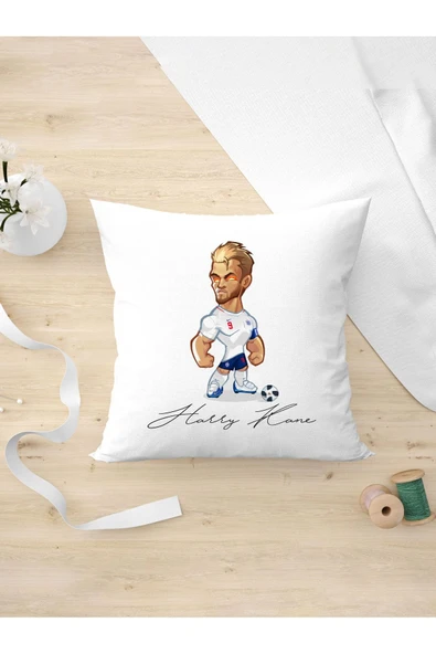 Panorama Ajans Futbbol Severlere Şirin Çizim Harry Kane Karakteri Arkadaşa Kişiye Hediyelik Yastık Kılıfı ürün görseli 1