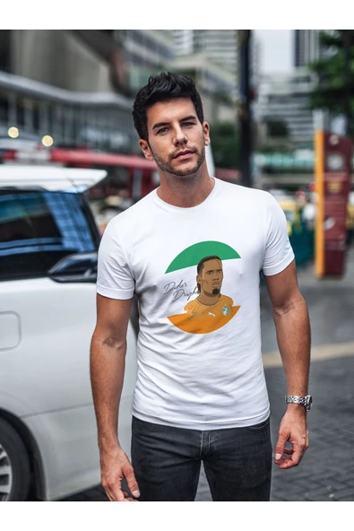 Panorama Ajans Didier Drogba Imzalı Portre Futbolcu Tasarım Baskılı T-shirt ürün görseli 1