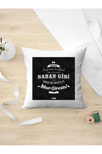 Panorama Ajans Komik Sözlü Arkadaşa Kişiye Hediyelik Baban Gibi Yastık Kılıfı 2 ürün görseli 1